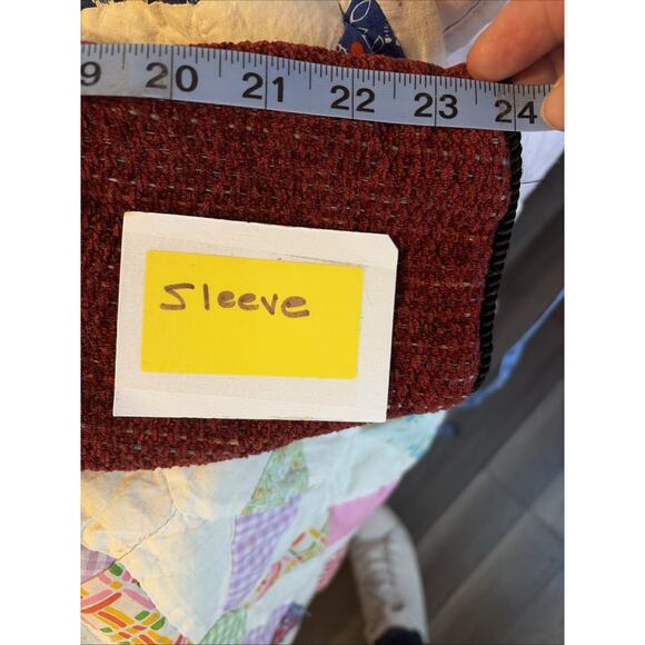 Indigo Moon Womens Jacket Patchwork Embroidered Maroon Gold Black M Unique Artsy - Picture 8 of 11